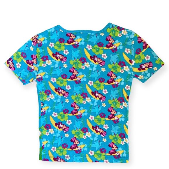 DISNEY Minnie Mouse Girls Size 8 T-Shirt Tee Shirt Surfer Floral PJs Pajamas Top - Picture 6 of 7